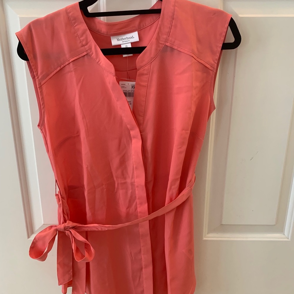 Motherhood Maternity Coral tie top